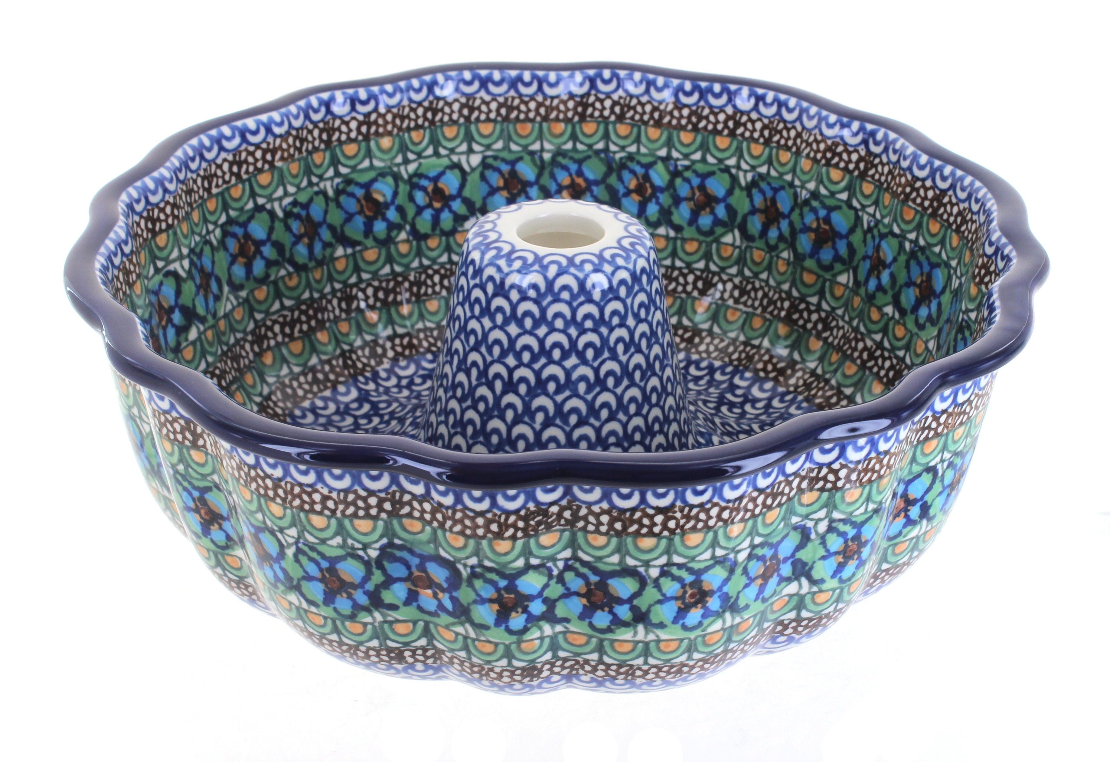 Ceramika Artystyczna Georgia Blue Muffin Pan Polish Pottery