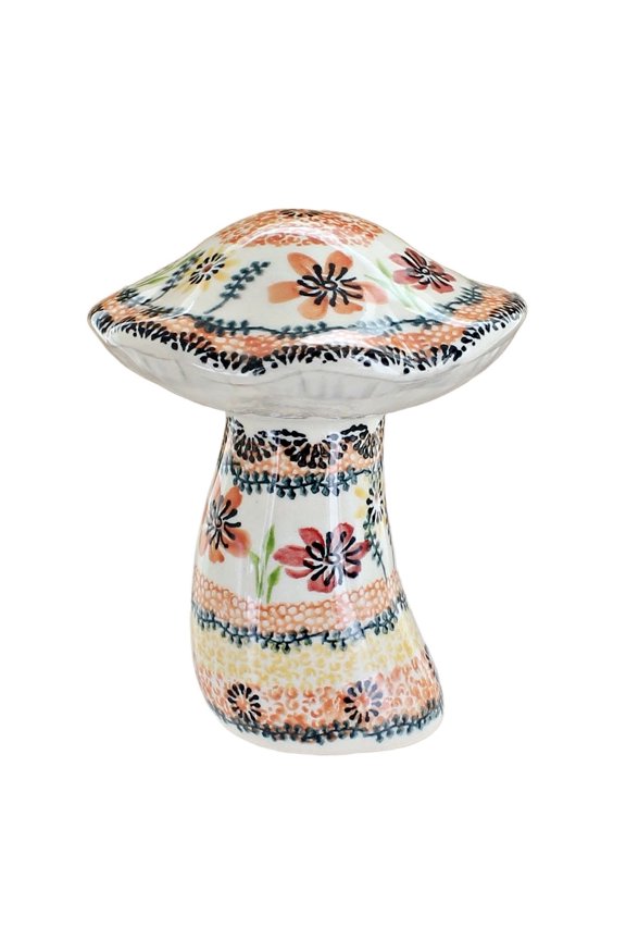 Blue Rose Polish Pottery Marigold Medium Mushroom