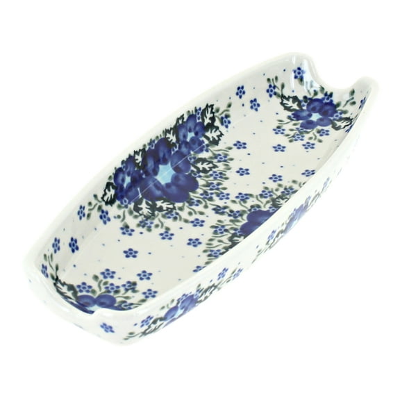 Blue Rose Polish Pottery Melanie Corn on the Cob Dish