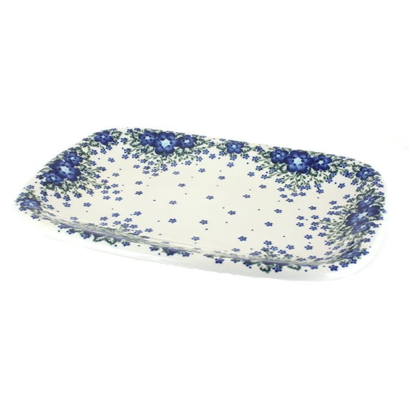 Blue Rose Polish Pottery Melanie Large Rectangular Serving Platter