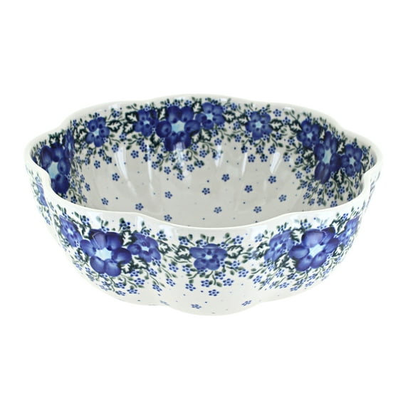 Blue Rose Polish Pottery Melanie Large Scallop Bowl