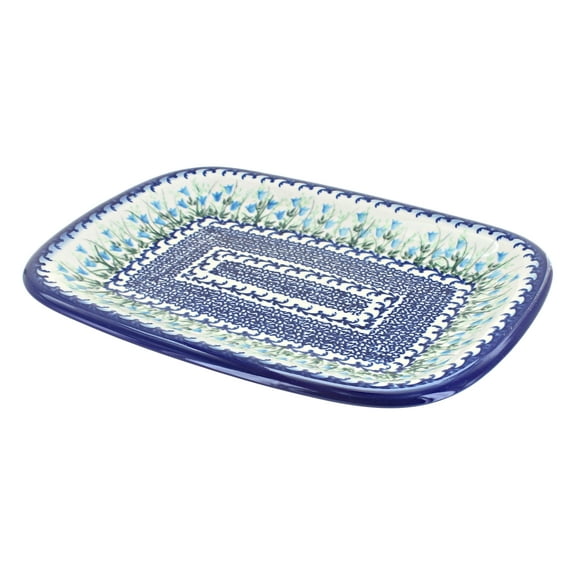 Blue Rose Polish Pottery Misty Medium Rectangular Serving Platter