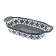 thumbnail image 1 of Blue Rose Polish Pottery Mosaic Flower Rectangular Serving Dish, 1 of 6