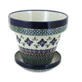thumbnail image 1 of Blue Rose Polish Pottery Mosaic Flower Small Flower Pot, 1 of 2