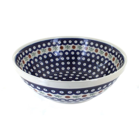 Blue Rose Polish Pottery Nature Large Serving Bowl