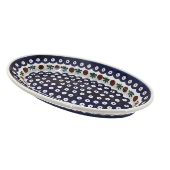 Blue Rose Polish Pottery Nature Small Oval Platter