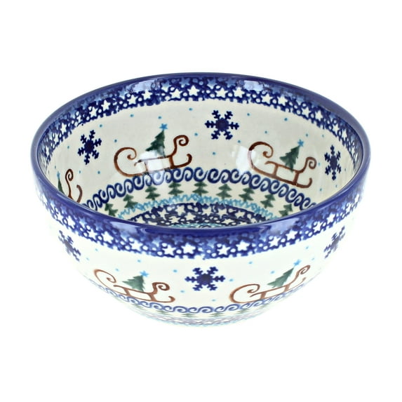 Blue Rose Polish Pottery Noel Nights Cereal/Soup Bowl