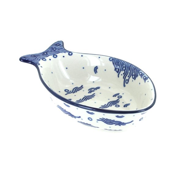 Blue Rose Polish Pottery Oceana Medium Fish Dish
