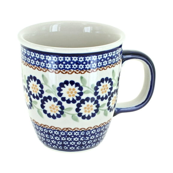 Blue Rose Polish Pottery Peach Blossom Coffee Mug