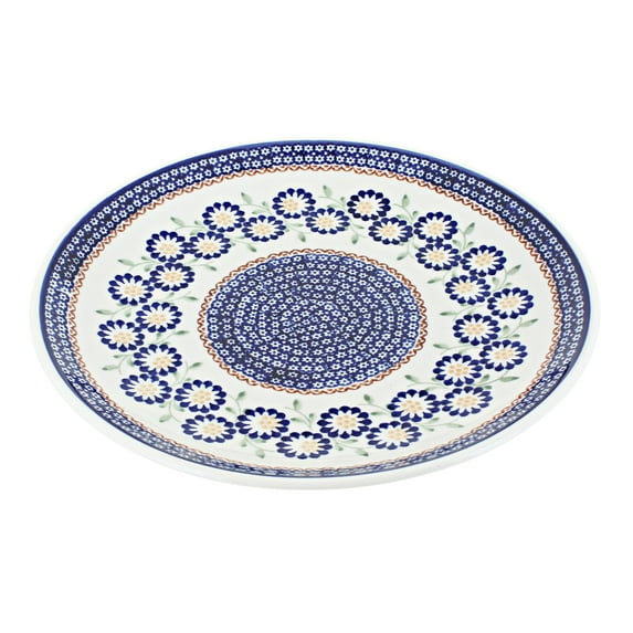 Blue Rose Polish Pottery Peach Blossom Dinner Plate