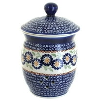 Blue Rose Polish Pottery Peach Blossom Garlic Keeper