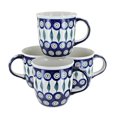 thumbnail image 1 of Blue Rose Polish Pottery Peacock 4 Piece Mug Set, 1 of 2