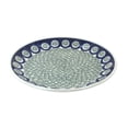 thumbnail image 1 of Blue Rose Polish Pottery Peacock Swirl Dessert Plate, 1 of 2