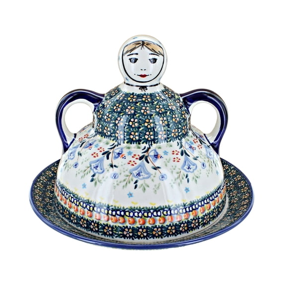 Blue Rose Polish Pottery Periwinkle Cheese Lady