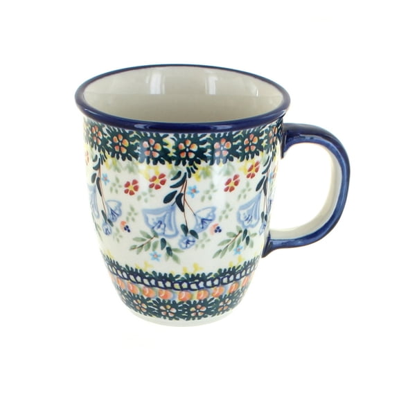 Blue Rose Polish Pottery Periwinkle Coffee Mug