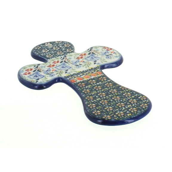 Blue Rose Polish Pottery Periwinkle Cross