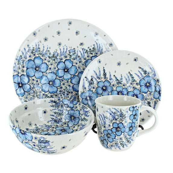 Blue Rose Polish Pottery Persephone 16 Piece Dinnerware Set