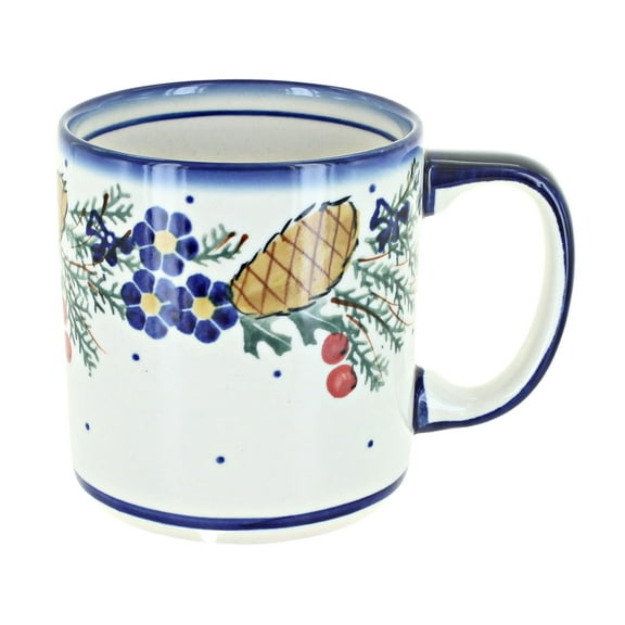 Blue Rose Polish Pottery Pinecone Coffee Mug