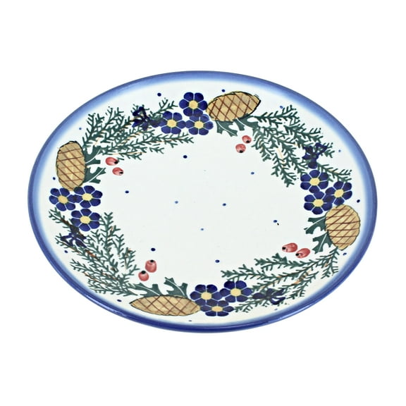 Blue Rose Polish Pottery Pinecone Dessert Plate
