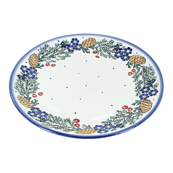 Blue Rose Polish Pottery Pinecone Dinner Plate
