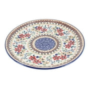 Blue Rose Polish Pottery Red Daisy Dinner Plate