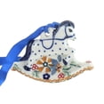 thumbnail image 1 of Blue Rose Polish Pottery Red Daisy Rocking Horse Ornament, 1 of 2