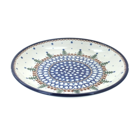 Blue Rose Polish Pottery Rustic Pines Dessert Plate