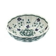 thumbnail image 1 of Blue Rose Polish Pottery Sage Floral Small Scallop Bowl, 1 of 2