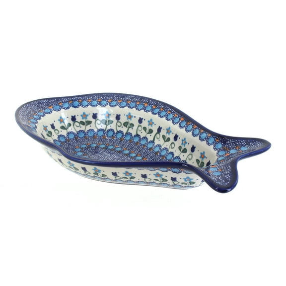Blue Rose Polish Pottery Savannah Deep Fish Dish