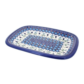 Blue Rose Polish Pottery Savannah Small Rectangular Serving Platter