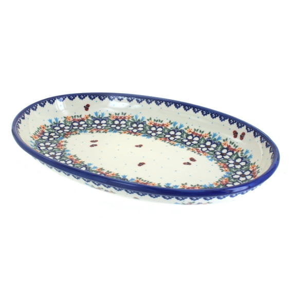 Blue Rose Polish Pottery Scarlett Oval Platter