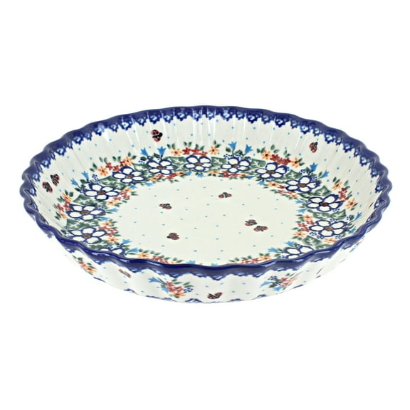 Blue Rose Polish Pottery Scarlett Pie Plate
