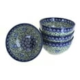 thumbnail image 1 of Blue Rose Polish Pottery Seaside Swirl 4 Piece Dessert Bowl Set, 1 of 2