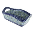 thumbnail image 1 of Blue Rose Polish Pottery Seaside Swirl Basket With Handles, 1 of 2