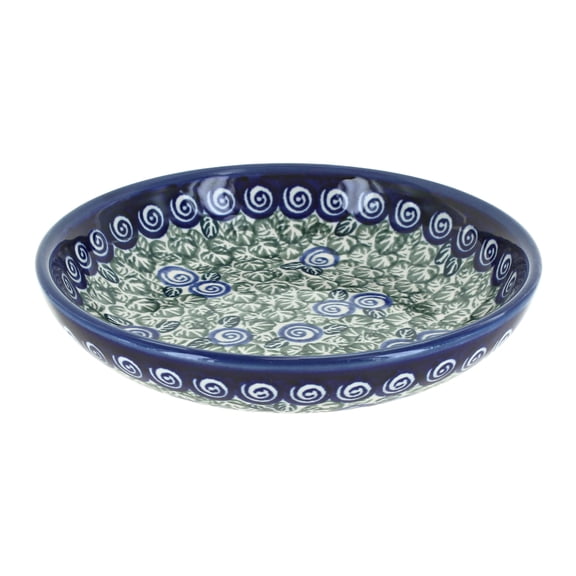 Blue Rose Polish Pottery Seaside Swirl  Large Shallow Dish