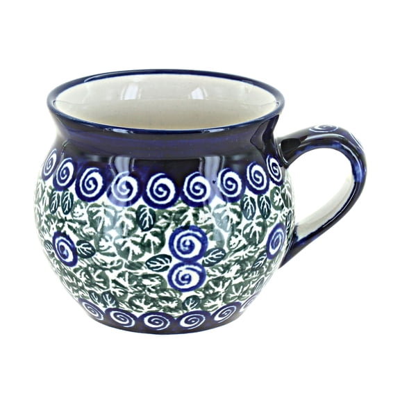 Blue Rose Polish Pottery Seaside Swirl Medium Bell Shaped Mug