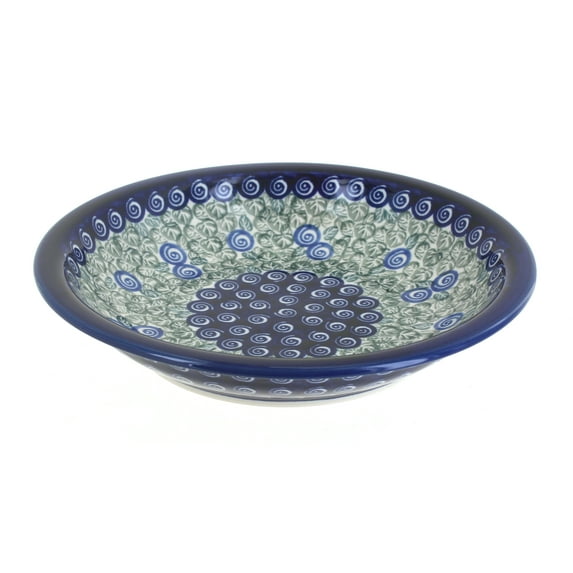Blue Rose Polish Pottery Seaside Swirl Soup Plate