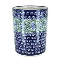 Blue Rose Polish Pottery Seaside Swirl Utensil Jar