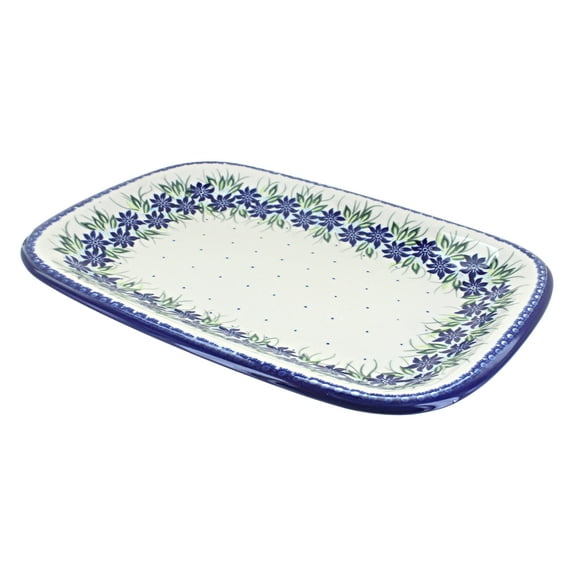 Blue Rose Polish Pottery Sierra Large Rectangular Serving Platter