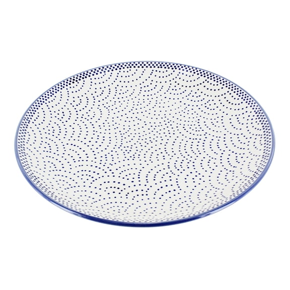 Blue Rose Polish Pottery Small Dots Dinner Plate
