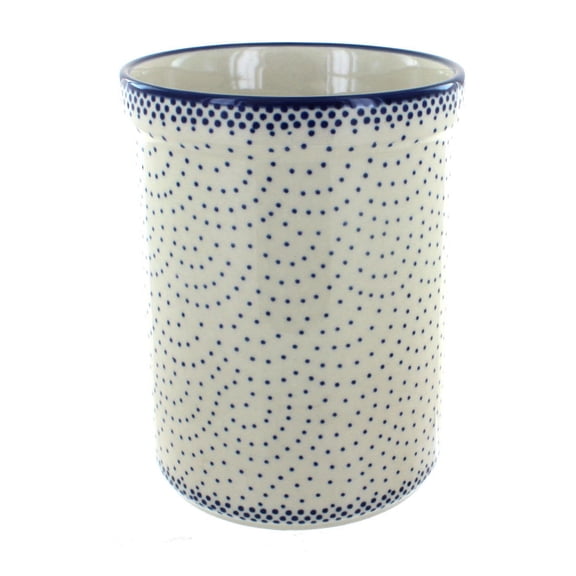 Blue Rose Polish Pottery Small Dots Utensil Jar