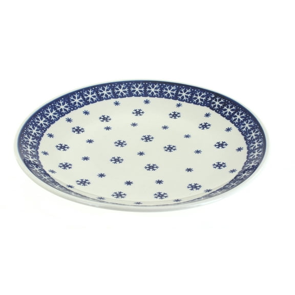Blue Rose Polish Pottery Snow Flurry Dinner Plate