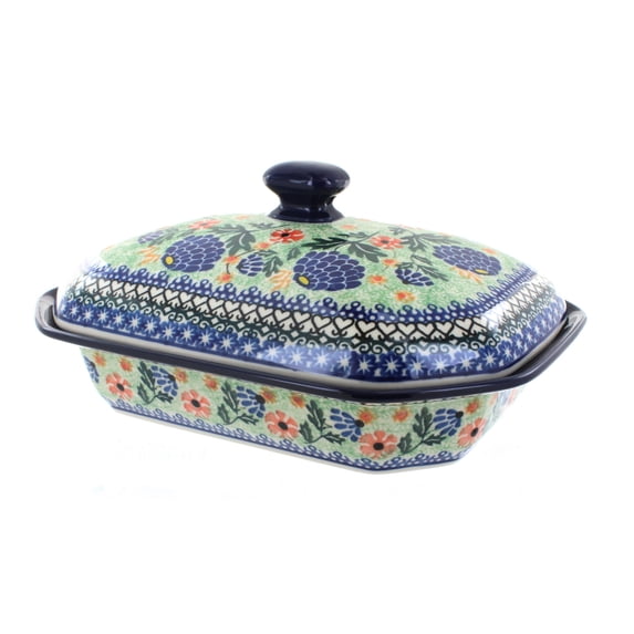 Blue Rose Polish Pottery Sofia Medium Covered Baker