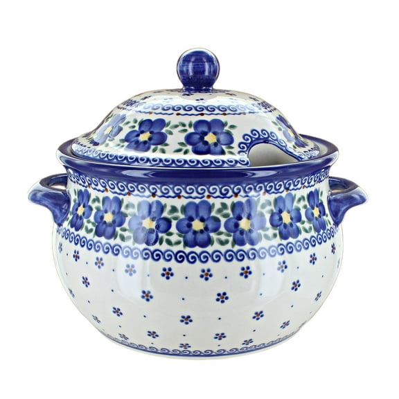 Blue Rose Polish Pottery Spring Blossom Large Soup Tureen