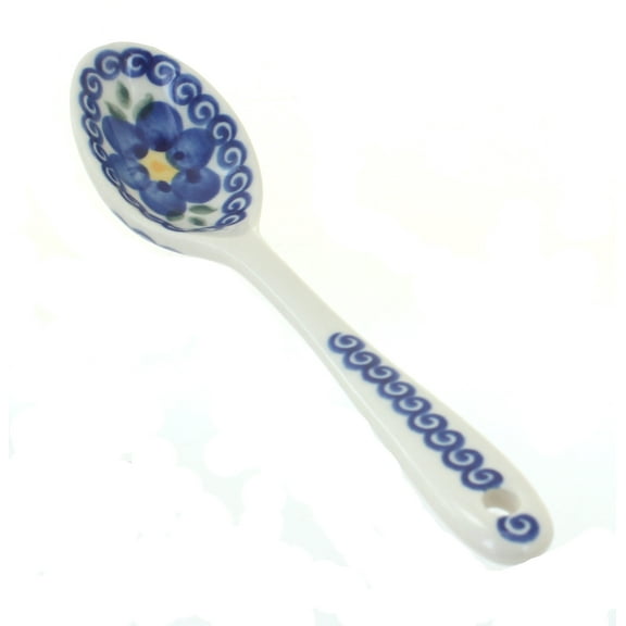 Blue Rose Polish Pottery Spring Blossom Soup Spoon