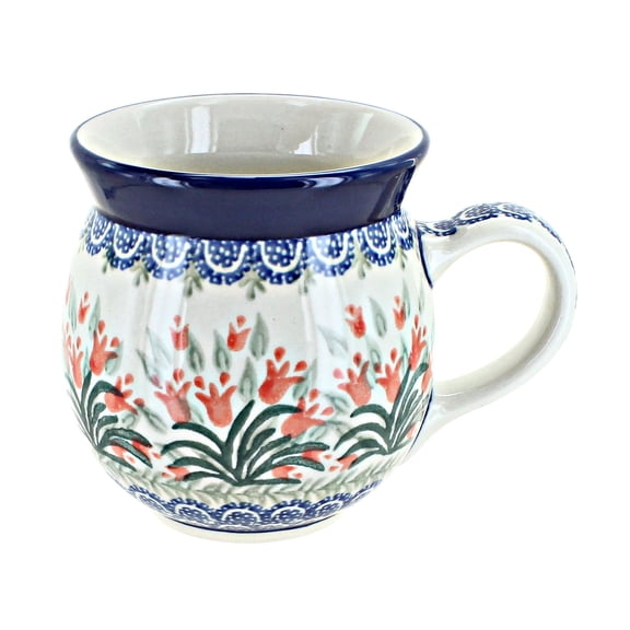 Blue Rose Polish Pottery Spring Tulip Bubble Mug