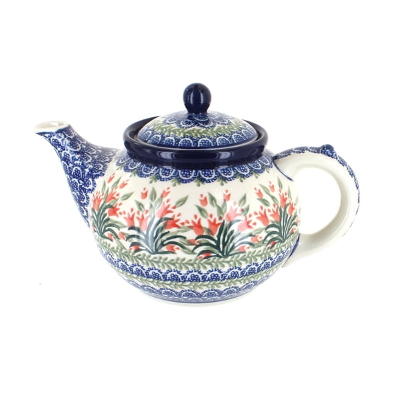 Blue Rose Polish Pottery Spring Tulip Medium Teapot