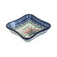 thumbnail image 1 of Blue Rose Polish Pottery Spring Tulip Small Square Dish, 1 of 2