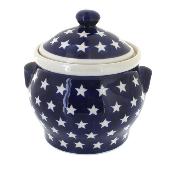Blue Rose Polish Pottery Stars Medium Canister