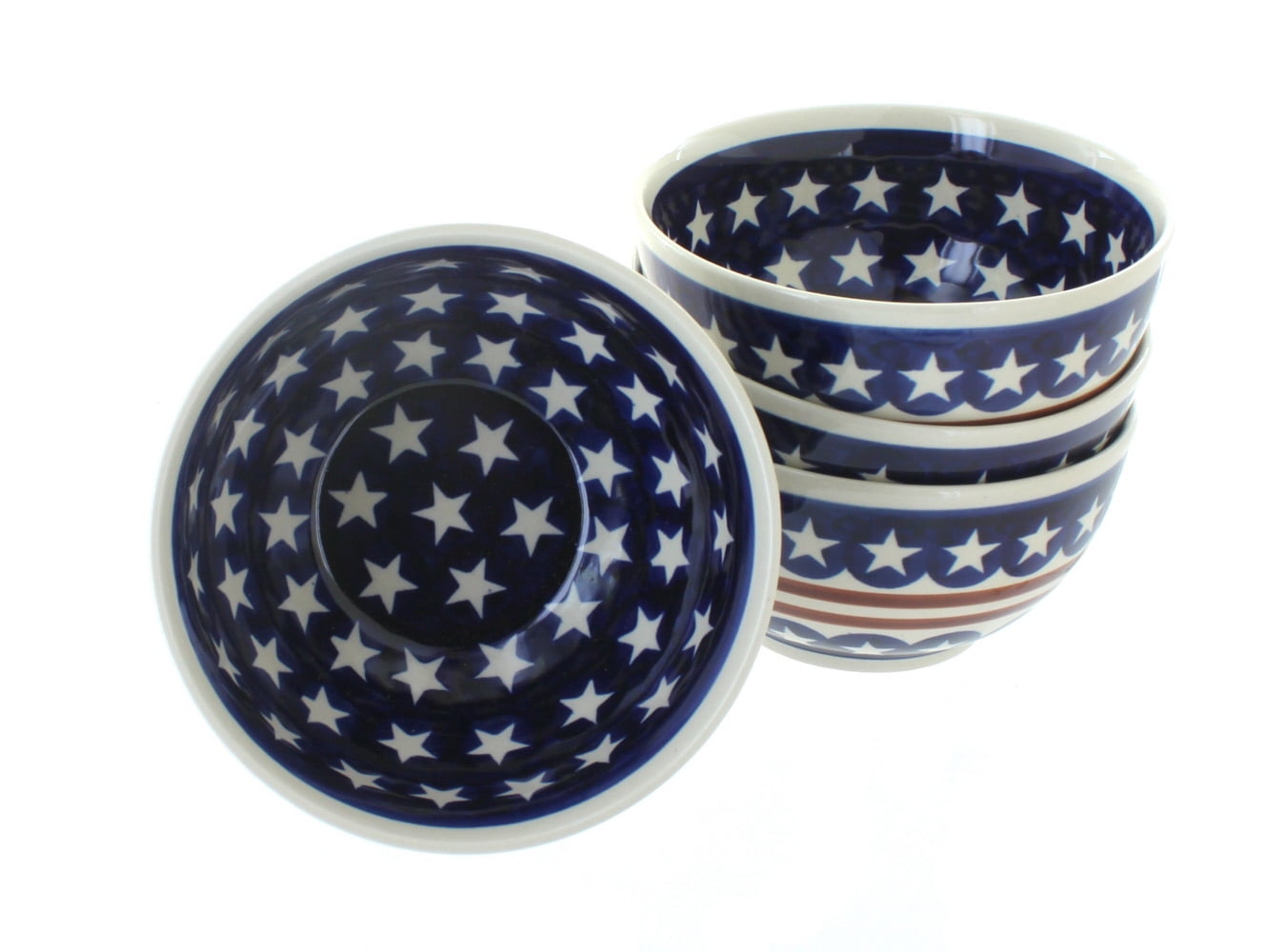 Stars & Stripes Ceramic 4 Piece Dessert Bowl Set